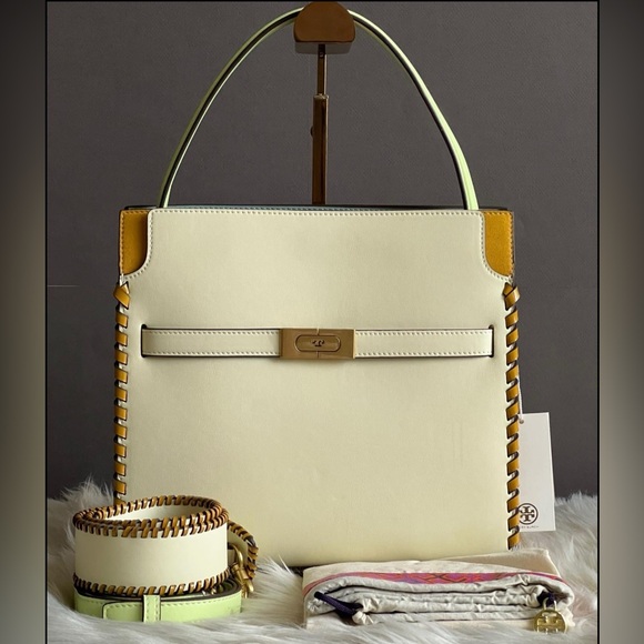 💰SOLD - 146390 - Tory Burch Small Lee Radziwill Whipstitch Double Bag - Picture 14 of 16